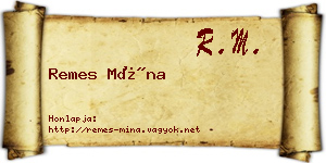 Remes Mína névjegykártya